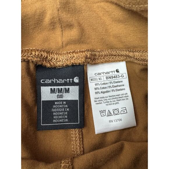 Carhartt Fitted Utility Leggings Brown Pockets Logo Boho Outdoor Girls Size 10 - Picture 7 of 8